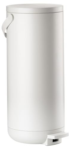 Zone Denmark Circular Mülleimer fürs Bad, Kosmetikeimer, Abfalleimer fürs Badezimmer, Durchm. 20,5 cm, Höhe 23,5 cm, Fassungsvermögen 53 Liter, Warm Grey (Grau)