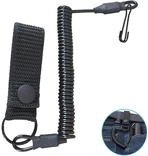 Oriental eLife Paracord Tactical Lanyard, Rsg Halterung Polizei, Spiral Schlüsselanhänger Sicherungsseil, Elastisches sicherungsseil, Camping Nylon Anti-Lost-Lanyard, Spiralkabel Tauchen für Angeln