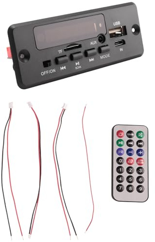 Huhudyy 2X25W 50W Amplificador Reproductor de MP3 Placa Decodificadora 5V-12V Bluetooth 5.0 MóDulo de Radio FM para AutomóVil Soporte TF USB AUX Reproductor Decodificador