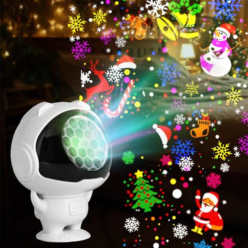 ZARKEET Projecteur de Noël intérieur/extérieur, projecteur de lumières LED pour décorations de Noël, projecteur de vacances pour fête de Noël, mise à niveau 2024 pour intérieur et intérieur, cadeau de