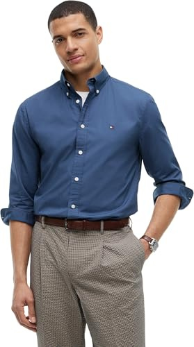 Tommy Hilfiger Herren Hemd Flex Poplin Solid Regular Fit
