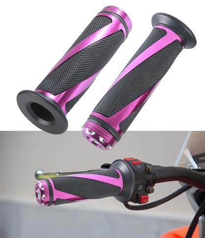 Flaconi 2PCS Puños de Moto,Puños Moto,Empuñaduras para Manillar de Motocicleta,Empuñadura de la Motocicleta,Puños de Manillar de Motocicleta,Adaptan para Motocicletas,Scooters (Púrpura)