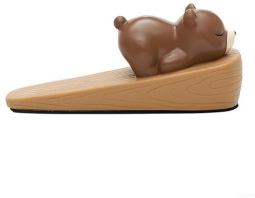 Playful Animal Themed Resin Door Stopper Keeps Doors Open with Non Slip Stability (Animal Little Bear)