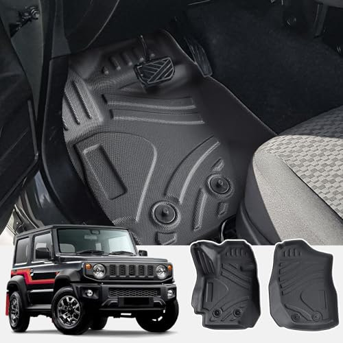CDEFG Kompatibel mit Suzuki Jimny 2021-2024 2025 JB64 JB74 Fußmatten, Jimny Automatikgetriebe Fussmatten TPE Wasserdicht Einfach zu Säubern Premium Allwetter Gummimatten vorn+hinten Matten Zubehör