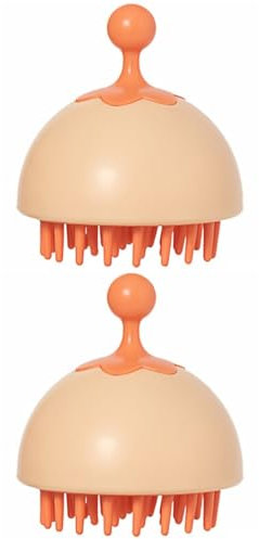 Ipetboom 2 Stk Shampoo-Kamm Haarbürste Föhnbürste Wimpernshampoo Schaber hairbrush bescherung weihnachten reinigungsbürste Haarshampoo-Bürste Anti-Schuppen-Haar Kieselgel Orange
