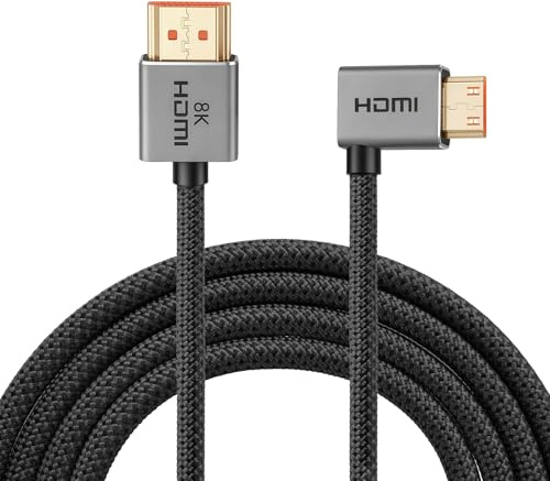 ZBLZGP 8K Adapter Video Audio HDMI Kabel High Speed Verlängerung Flexibel 8K @ 60HZ High Definition HDMI Kabel für Computer TV Laptop (Mini HDMI links auf HDMI, 2M)