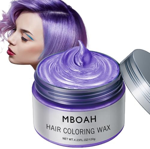 Tinte para el cabello, cera temporal para el cabello, cera natural, fórmula lavable para hombres y mujeres, peinado mate natural para fiestas, cosplay, Halloween (morado, #03)