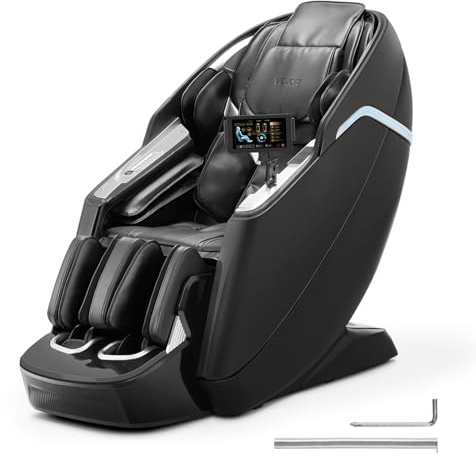 VEVOR Massagesessel Ganzkörpermassagesessel Zero Gravity mit SL-Schiene & Yoga-Stretch-Modus, Relaxsessel mit Heizung & elektrischem Pedal & 36 Airbags & TFT-Bildschirm & Armlehnentasten
