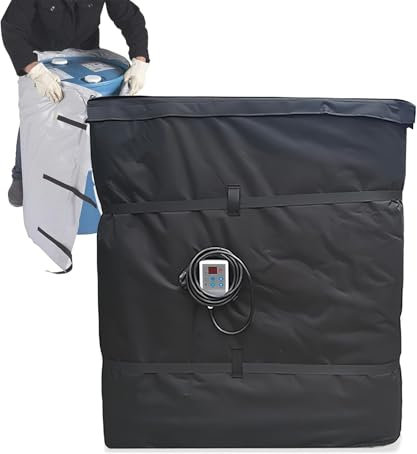 Industrial Drum Heater, Weather-Resistant Heating Blanket with Fixed Thermostat for 55Gal/200L Barrels, Ideal for Cold Weather Operations