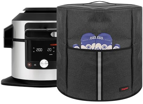 Foodi Multi-Cooker Dust Cover with Top Handle & Accessory Pocket - Compatible with ‌Ninja MAX 15-in-1 SmartLid Multi-Cooker 7.5L Electric Pressure Cookers Protective Cover - Dark Grey (OL750UK)