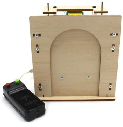 Eieenotee Wooden Lift Door Self-Made House Garage Model Electric Door Kit DIY Technology Toy