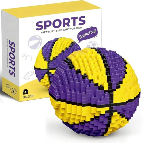 KMFASVX Basketball Bausteine Set, Teile Miniatur 3D Basketballs Bildungsspielzeug,Puzzle fußball Basketball BAU-Set, Bausteine Dekorationen fußball Geschenke, Geschenke Für Jungen Und Ball Fans
