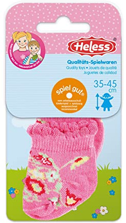 Heless 870 - Söckchen für Puppen, verschiedene Farbvarianten und Muster, sortiert, Größe 35 - 45 cm