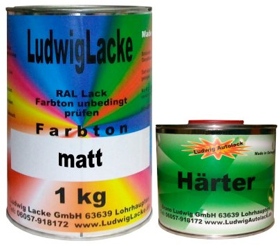 LudwigLacke 1,5 kg Set Lack mit Härter matt RAL 1015 Hellelfenbein