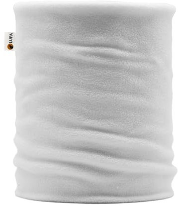 Lupa Handgefertigter Unisex-Doppelschicht-Mikrofleece-Halswärmer – Halsgamaschen für Männer – Winter-Halswärmer für Frauen (weiß)