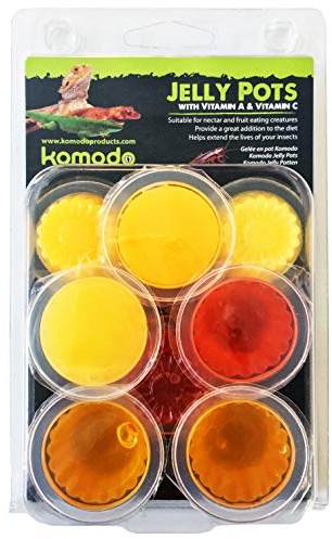 Komodo Fruit Flavours Jelly Pots, 8-Piece, Insect Feeder Food, Reptile Treat