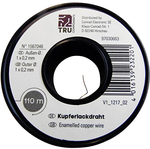 TRU Components Kupferlackdraht Außen-Durchmesser (inkl. Isolierlack)=0.15mm 220m