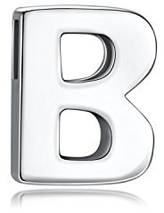 Candyfancy Buchstaben Silber 925 Anhänger Halskette Personalisierte A-Z (Anhänger Buchstabe B)