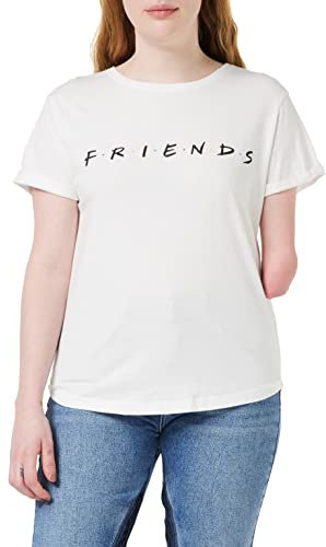 FRIENDS Damen Titel T-Shirt, weiß, M