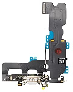 Smartex® Connecteur de Charge Compatible avec iPhone 7 Plus Gris Clair - Câble Nappe de Rechange avec connecteur pour Microphone et antenne