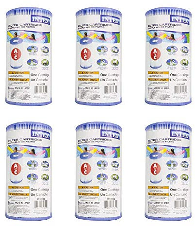 Intex Cartuccia filtrante tipo A - Ricambio tipo A e C per filtri per piscine Easy Set (59900E) - 6 cartucce