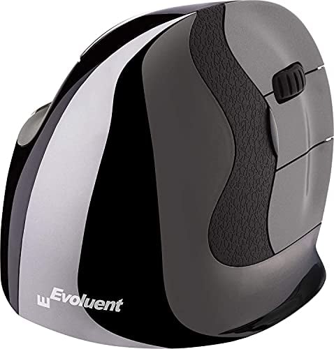 Evoluent VerticalMouse D Kabellose USB Maus für Rechtshänder, Größe M, VMDMW, Schwarz, Silber, Grau, Medium