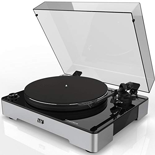 ELAC Miracord 60 Schwarz Hochglanz - Metall Schallplattenspieler mit Aluminium Körper, Cinch, XLR, Schwarz