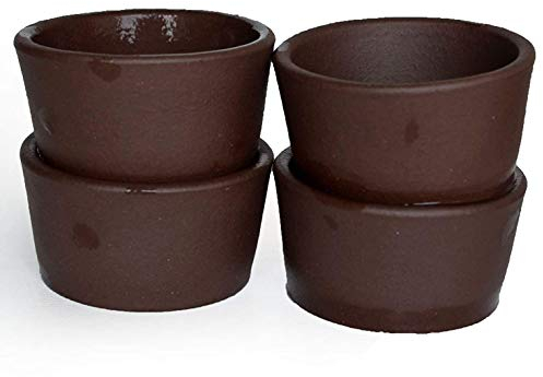 YXHUPOT Set di 4 tazze da tè in argilla cinese, Zini, Zisha, Kung Fu Tea (marrone scuro)