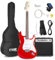 Max GigKit Red Beginner Electric Guitar Starter Kit with Classic S-Style Design, 40W Amplifier, Guitar Bag, Tuner & Accessories Included – Ideal Complete Package for New Learners