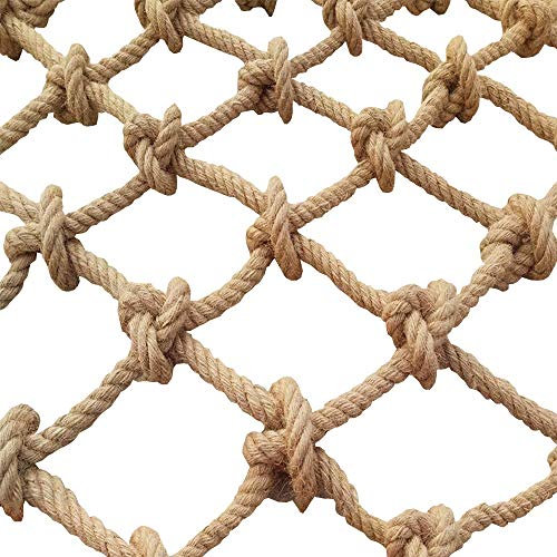 KTYXGKL Kinder Outdoor-Kletternetze, handgewebte Hanfseil Netze, Retro dekorative Deckennetze, Treppen, Balkon Fallen Schutznetze, Seildicke 8 mm, Maschenabstand: 8 cm Sicherheitsnetz (Size : 3x5m)