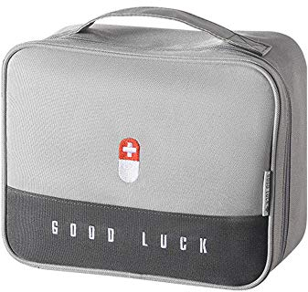 papasgix Medikament Tasche Medizinbox Große Kapazität Ablageboxen Home Tragbare Aufbewahrungsbox wasserdichte Kulturbeutel Waschtasche Reise Toilettentasche(Grau)