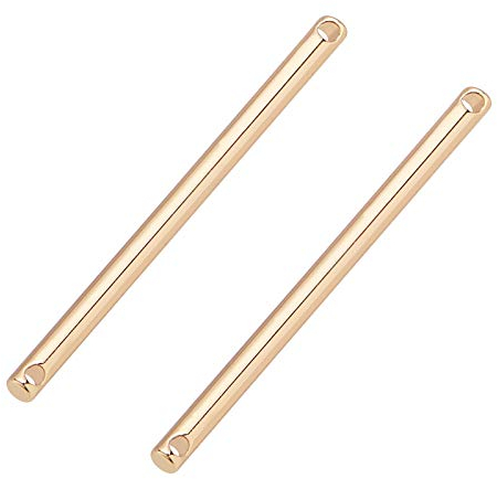 BENECREAT 20PCS 18K Vergoldete Stangenverbinder 35x2mm Messingverbinder Verbinder Anhänger Charms Für Armband Halskette Schmuckherstellung, Bohrung: 1 mm