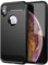Cadorabo Funda para Apple iPhone X/XS en Negro Cepillado - Funda para Teléfono Móvil Fabricada en Silicona TPU en Acero Inoxidable Fibra Óptica de Carbono - Funda Protectora Funda Clanda Ultra Fina