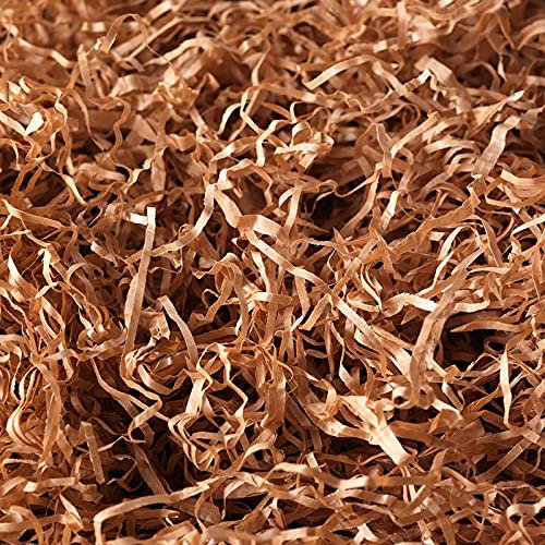 Papel Triturado Kraft 1 Kilo| Reemplazo de Lana de Madera | Relleno Material de Embalaje para Cestas, Cajas, Paquetes y Regalos. Protección y decoración para Regalar (1 kg, Kraft)