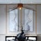 Hängeleuchte Vintage Wohnzimmer Led Vertigo Pendelleuchte E27, Schwarz / Weiss / Kupfer Vertigo Lampe 80 100 120 140 Cm, Fiberglas + PU Vertigo Lampenschirm, Deko Wohnzimmer Kronleuchter ,Cuivre,100cm