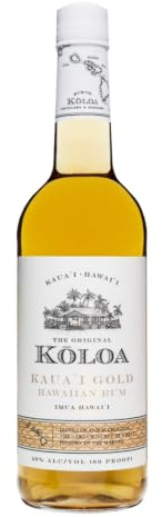 Kōloa Kaua‘i Gold Rum 70cl – Ultra-Premium Single Batch Rum 40% ABV | Authentic Hawaiian Spirit Crafted with Natural Ingredients | The Spirit of Aloha