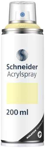 Schneider Paint-It 030 Supreme DIY Acryllack (hochdeckende Sprühfarbe, UV-beständig, 200 ml, Acrylspray für fast alle Untergründe) light yellow matt