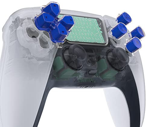 eXtremeRate Tres Tono Color Botones de Reemplazo para ps5 Control Accesorios Botones de Dirección Dpad Botones de Acción Símbolos Rediseñados D-Pad Teclas Botón para ps5 Mando(Azul&Claro)