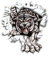 Adesivo Decorativo Tigre Divertente per Auto, Finestrino Della Macchina - Tiger in The Bullet Hole Decal per Camion, Moto - Accessorio per Lo Styling