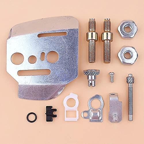 Luxuypon Innenführungsstangenplatte passend für Stihl 044 MS440 046 MS460 064 066 MS660 Kettenversteller Spannstange Bolzenmutter Set Kettensäge