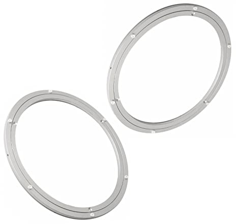 2 x Tischplatte Drehteller | Ø 250mm Drehscheibe für runde Tische | Drehkranz mit Antirutsch Kunststofffüßchen | Drehplatte aus Aluminiumlegierung | Drehlager - Alu Lenkkranz für Esstisch, TV Monitor