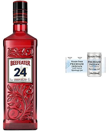 Beefeater 24 London Dry Gin, 70 cl & Fever-Tree Refreshingly Light Indian Tonic Water 8 x 150ml (Pack of 3, Total 24 cans)