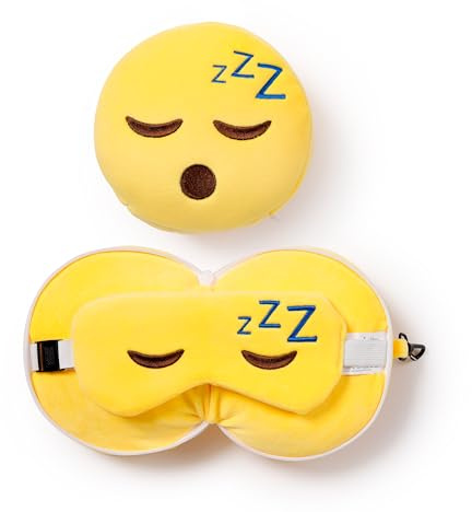 Puckator Reisekissen mit Maske Relaxeazzz - Snoozie das schlafende Gesicht