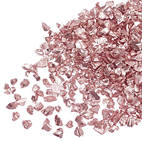 sourcing map 20g Glassplitter 2-4mm unregelmäßiges metallisches Glitterglas Dekoration Rosa