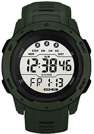 Asixxsix Digitale Sportuhr,50M wasserdichte Uhr mit Stoppuhr Countdown-Timer Alarmfunktion LED-Hintergrundbeleuchtung Digitale Armbanduhr Elektronische Uhr für Männer Frauen KinderStudenten (Grün)
