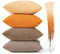 MIULEE 4er Set Kissenbezug Kissen Dekorative Kissenbezüge Kordsamt Sofakissen Dekokissen Kopfkissenbezug Couchkissen Deko Bezug für Sofa Couch Wohnzimmer Schlafzimmer Büro 50x50 cm Orange Serie