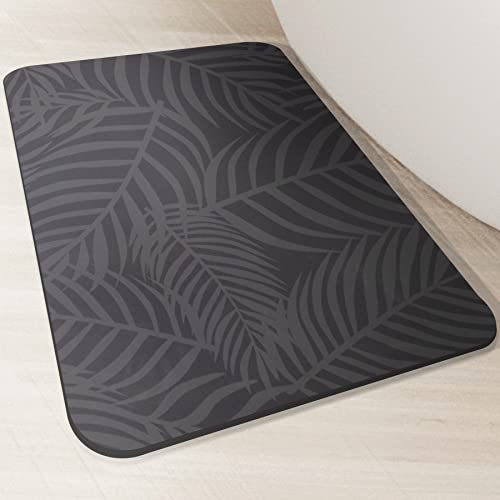 Homlab Quick Dry Bath Mat Non-Slip Super Absorbent Bath Mats for Bathroom, Washable Thin Bathroom Rugs fit Under Door, Bathroom Floor Mats with Rubber Backed for Bathtub, Sink (16 x 24, Gray)