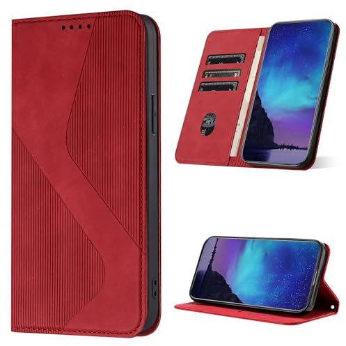 YIRRANZD Cover per iPhone 8 Plus/iPhone 7 Plus, Protettiva Portafoglio in Pelle PU Cover Libro [Slot Schede], Flip Caso Antiurto Custodia per iPhone 8 Plus/iPhone 7 Plus (Rosso)