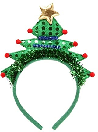 Kreatives Weihnachtsstirnband in Weihnachtsbaumform aus Stoff