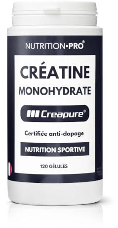 Créatine (CREAPURE®) - 120 gélules | 1g par gélule | 100% créatine monohydrate pure | Musculation | Masse musculaire • Force • Résistance | Fabriqué en France | Nutrition pro